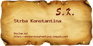 Strba Konstantina névjegykártya